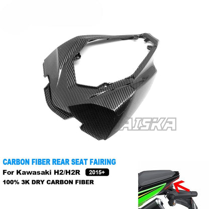AISKA Full 3K Dry Carbon Fiber Motorcycle Rear Tail Seat Cover Panel Fairing for Kawasaki Ninja H2 H2R 2015-2024
