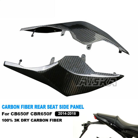 AISKA Dry Carbon Fiber Motorcycle Rear Side Tail Seat Fairing Cover Cowl for Honda CB650F CBR650F 2014-2018 CB650R CBR650R 2019+
