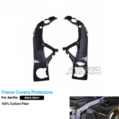 AISKA 3K 3*3 Carbon Fiber Motorcycle Accessories Frame Covers Protectors for Aprilia RSV4 Tuono V4 2009-2024