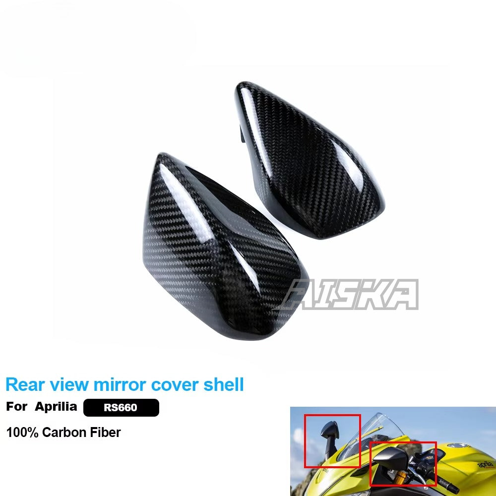 AISKA Carbon Fiber Motorcycle Modified Accessories Rear View Mirror Cover for Aprilia RS660 2021+