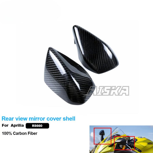 AISKA Carbon Fiber Motorcycle Modified Accessories Rear View Mirror Cover for Aprilia RS660 2021+