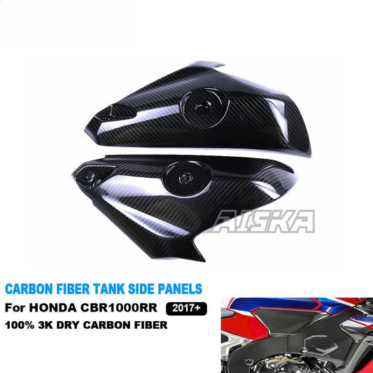AISKA Dry Carbon Fiber Motorcycle Fuel Tank Side Fairing Front Upper Side Panel Cover Trim Guard for Honda CBR1000RR 2017-2024