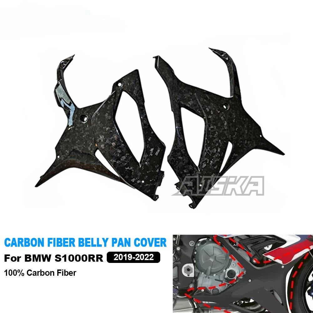 AISKA Real Carbon Fiber Motorcycle Belly Pan Lower Side Fairings for BMW S1000RR 2019-2025 M1000RR 2021 2022