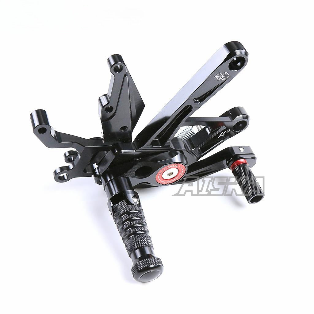 AISKA Dry Carbon Fiber Motorcycle Adjustable Sport Racing Rearset Footpeg Footrest Rear Set for Yamaha YZF R1 R1M 2015-2024