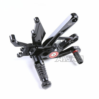 AISKA Dry Carbon Fiber Motorcycle Adjustable Sport Racing Rearset Footpeg Footrest Rear Set for Yamaha YZF R1 R1M 2015-2024