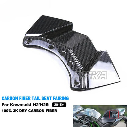 AISKA Full 3K Dry Carbon Fiber Motorcycle Rear Tail Seat Central Cover Fairing for Kawasaki Ninja H2 H2R 2015-2024