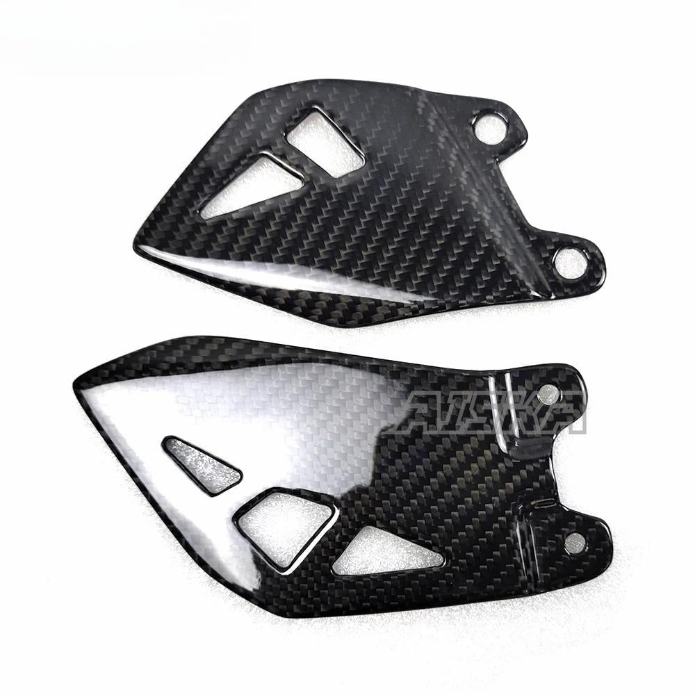 AISKA Dry Carbon Fiber Motorcycle Accessories for Kawasaki ZX10R ZX-10R 2016-2020 Rearset Plate Foot Peg Protector Heel Fairing