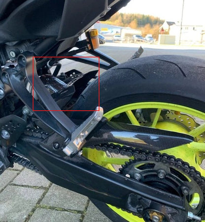 AISKA Motorcycle 100% Dry Carbon Fiber Rear Hugger Fender Splash Mud Dust Guard Mudguard for Yamaha MT07 MT-07 2014-2022