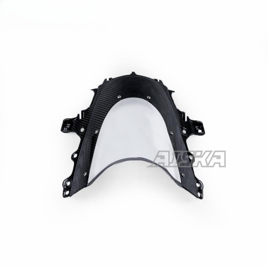AISKA Full Carbon Fiber Wind Deflectors Motorcycle Front Windshield Windscreen Deflector for Yamaha R1 2020-2024