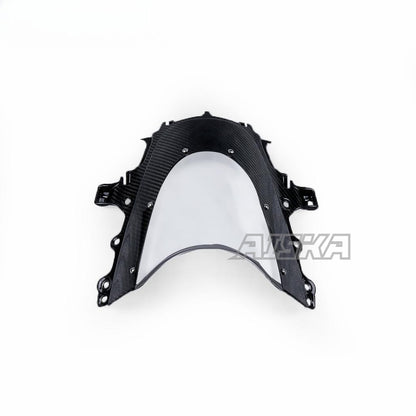 AISKA Full Carbon Fiber Wind Deflectors Motorcycle Front Windshield Windscreen Deflector for Yamaha R1 2020-2024