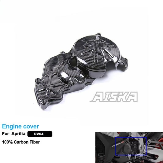 AISKA 100% 3K Pure Dry Carbon Fiber Motorcycle Fairing Body & Engine Accessories For Aprilia RSV4 Tuono V4 2021-2024 Includes Hood Sprocket Cover