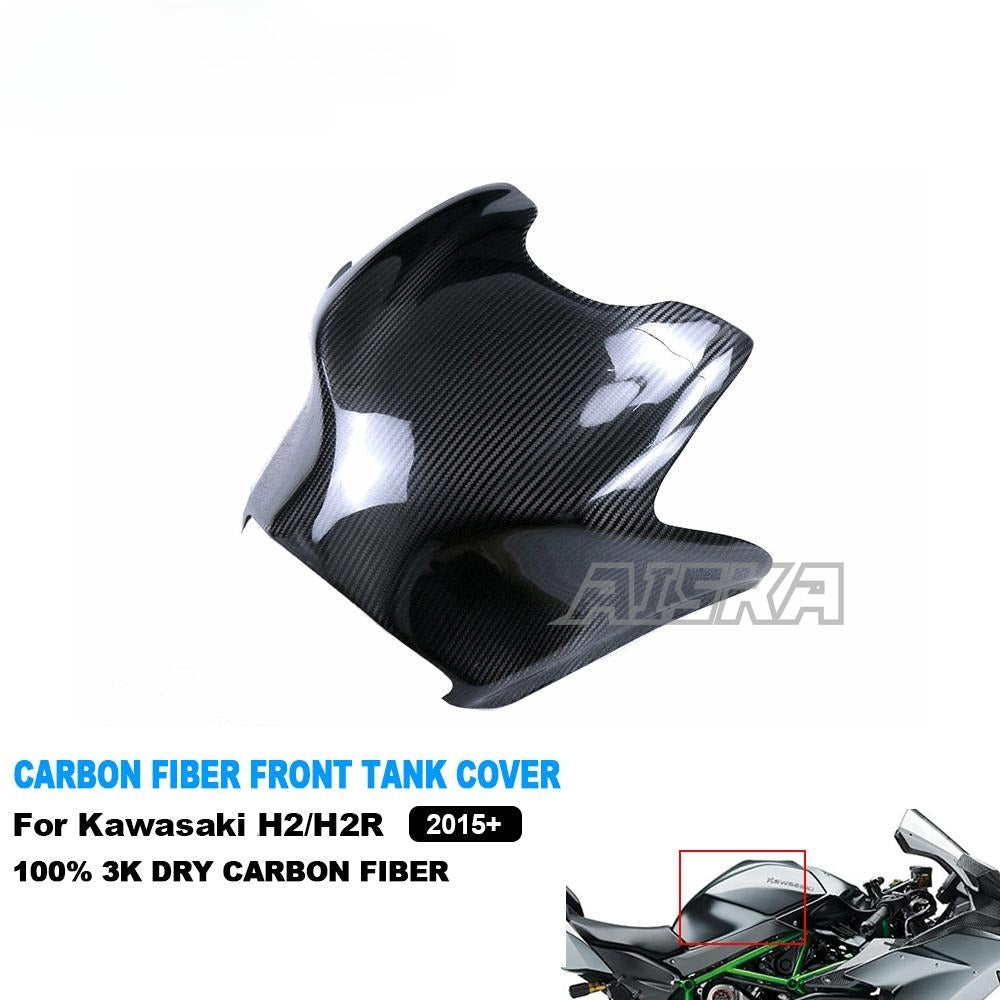 AISKA Full 3K Dry Carbon Fiber Motorcycle Fuel Tank Cover Fairing for Kawasaki Ninja H2 H2R 2015-2024