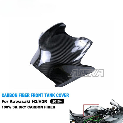 AISKA Full 3K Dry Carbon Fiber Motorcycle Fuel Tank Cover Fairing for Kawasaki Ninja H2 H2R 2015-2024