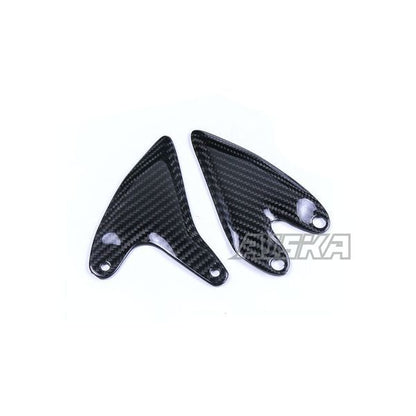 AISKA 100% 3K Dry Carbon Fiber Motorcycle Accessories Rear Footpeg Heel Plate Heel Guards for Kawasaki Ninja 400 Z400 2018-2024