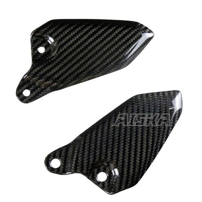 AISKA 3K Dry Carbon Fiber Motorcycle Rear Footrest Wing Protector Rearset Heel Plate Guards for Kawasaki Z900RS 2018-2024