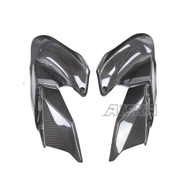 AISKA 3K Dry Carbon Fiber Motorcycle Front Fuel Tank Side Panels Plate Fairing for Kawasaki Z900 2020-2024