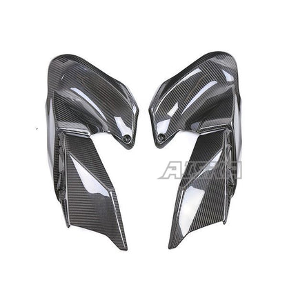 AISKA 3K Dry Carbon Fiber Motorcycle Front Fuel Tank Side Panels Plate Fairing for Kawasaki Z900 2020-2024