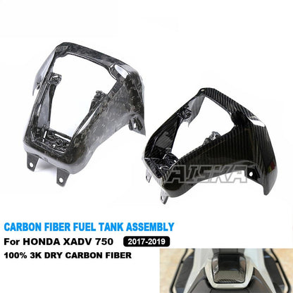 AISKA 3K Full Dry Carbon Fiber Motorcycle Accessories Fuel Tank Cover Assembly for Honda XADV 750 2017 2018 2019