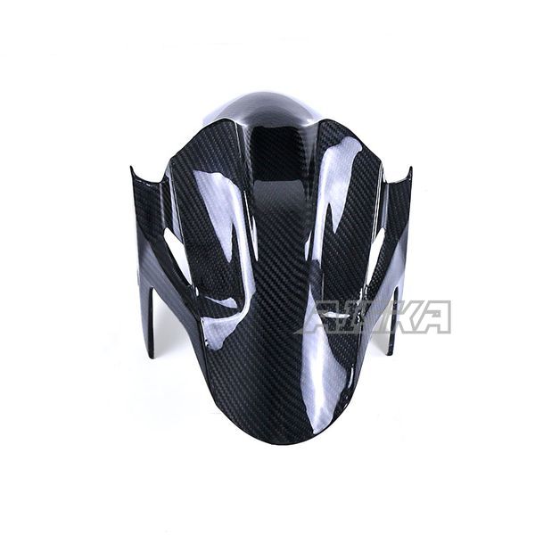 AISKA 100% 3K Dry Carbon Fiber Motorcycle Accessories Front Fairing Hugger Fender Mudguard for Kawasaki Ninja 400 2018-2024
