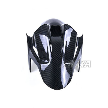 AISKA 100% 3K Dry Carbon Fiber Motorcycle Accessories Front Fairing Hugger Fender Mudguard for Kawasaki Ninja 400 2018-2024