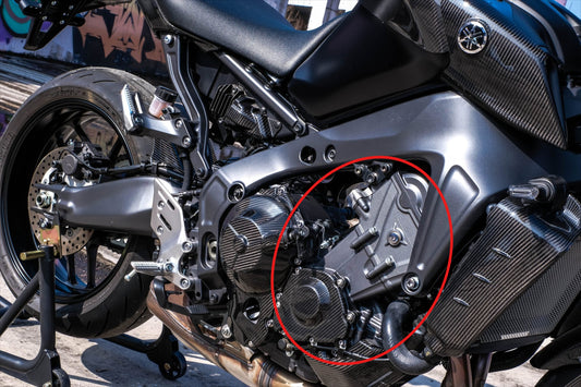 AISKA 100% Real Carbon Fiber Motorcycle Engine Protective Cover for Yamaha MT09 FZ09 2021-2023
