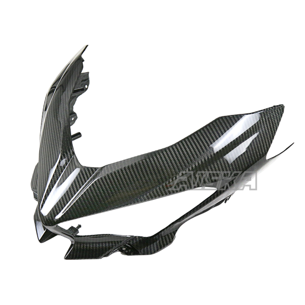 AISKA 100% 3K Dry Carbon Fiber Motorcycle Accessories Front Nose Headlight Cover Fairing for Kawasaki Ninja 400 2018-2024