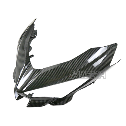 AISKA 100% 3K Dry Carbon Fiber Motorcycle Accessories Front Nose Headlight Cover Fairing for Kawasaki Ninja 400 2018-2024