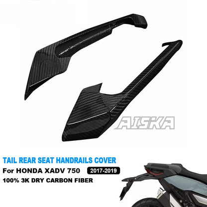 AISKA 3K Full Dry Carbon Fiber Motorcycle Accessories Passenger Rear Seat Bar Cover for Honda XADV 750 2017 2018 2019