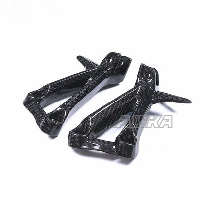 AISKA Five-layer Carbon Fiber Motorcycle Passenger Foot Peg Mount Kit Heel Guards Cover for Yamaha MT10 FZ10 2016-2021 2018 2019