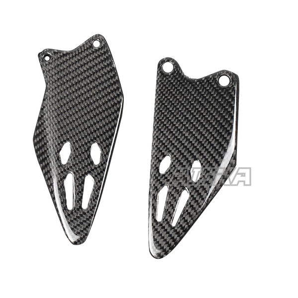 AISKA 3K Dry Carbon Fiber Motorcycle Rearset Footrest Heel Guards for Kawasaki Ninja ZX-6R 2019-2025
