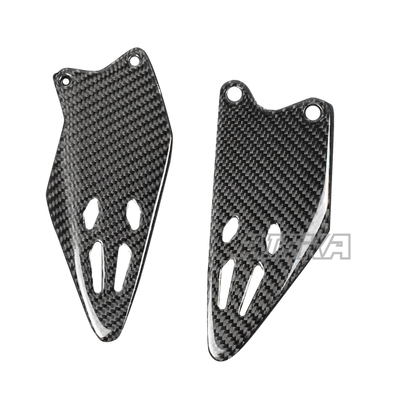 AISKA 3K Dry Carbon Fiber Motorcycle Rearset Footrest Heel Guards for Kawasaki Ninja ZX-6R 2019-2025