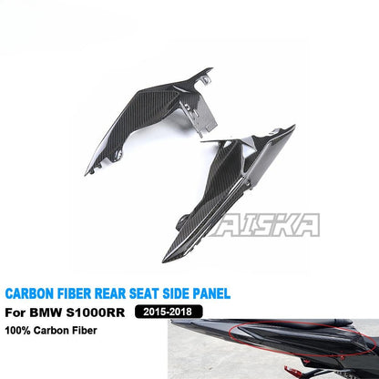 AISKA Pre-preg 3K Carbon Fiber Accessories Motorcycle Carbon Fiber Rear Seat Side Panel for BMW S1000RR 2015-2018