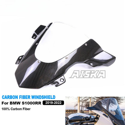 AISKA 100% 3K 3*3 Twill Weave Matte Carbon Fiber Motorcycle Front Windscreen Windshield for BMW S1000RR 2019-2025