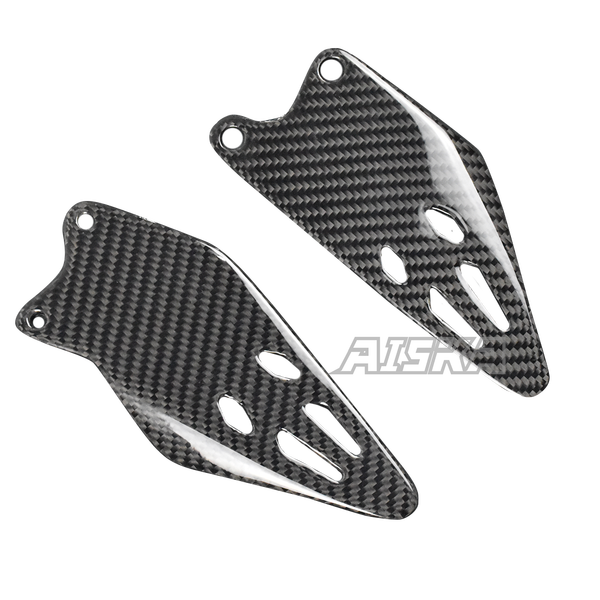 AISKA 3K Dry Carbon Fiber Motorcycle Rearset Footrest Heel Guards for Kawasaki Ninja ZX-6R 2019-2025