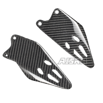 AISKA 3K Dry Carbon Fiber Motorcycle Rearset Footrest Heel Guards for Kawasaki Ninja ZX-6R 2019-2025