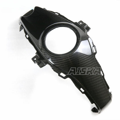 AISKA 100% Dry Carbon Fiber Fuel Tank Cover Motorcycle Middle Center Fuel Tank Cover Panel for Yamaha R3 2015 2016 2017 2018
