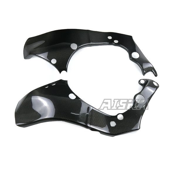 AISKA 3K Dry Carbon Fiber Motorcycle Accessories Frame Cover Panel Protector Guard Fairing for Kawasaki ZX10R ZX-10R 2016-2020