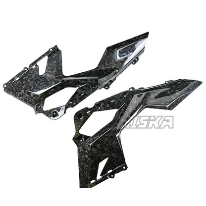 AISKA 100% 3K Dry Carbon Fiber Motorcycle Accessories Front Upper Side Panel Fairing for Kawasaki Ninja 400 2018-2024