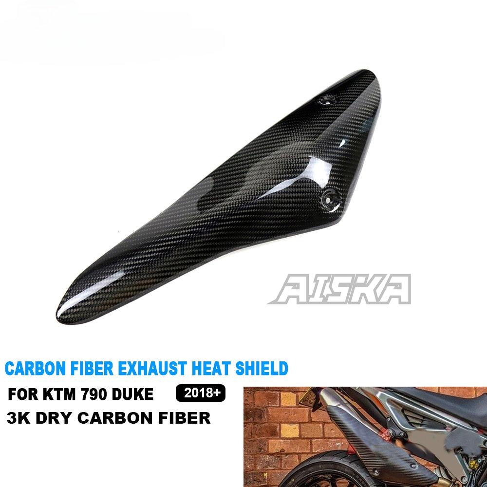 AISKA 790 890 Duke 3K Dry Carbon Fiber Motorcycle Exhaust Pipe Heat Shield Cover for KTM 790 890 Duke 2018-2024