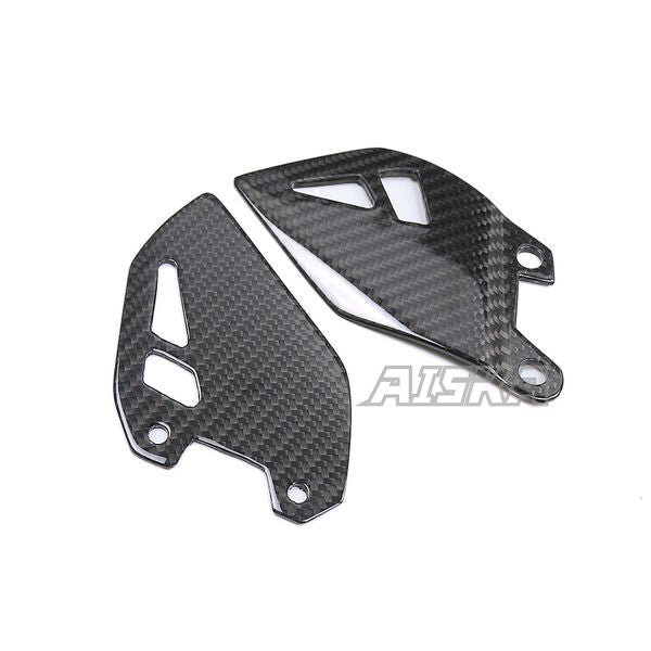 AISKA Dry Carbon Fiber Motorcycle Rear Footrest Wing Plate Rearset Protector Heel Guards for Kawasaki Z H2 2021 2022 2023 2024
