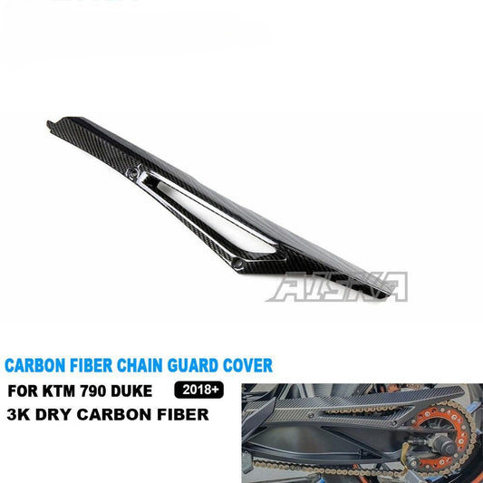 AISKA 790 890 Duke 3K Dry Carbon Fiber Motorcycle Chain Guard Cover for KTM 790 890 Duke 2018-2024