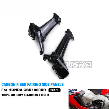 AISKA Dry Carbon Fiber Motorcycle Front Side Trim Frame Body Cover Panel Fairing Engine Side Panel for Honda CBR1000RR 2017-2024
