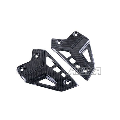 AISKA 3K Dry Carbon Fiber Motorcycle Accessories Rear Heel Guards Rearset Foot Peg Plates for Kawasaki Z900 2017 2018 2019