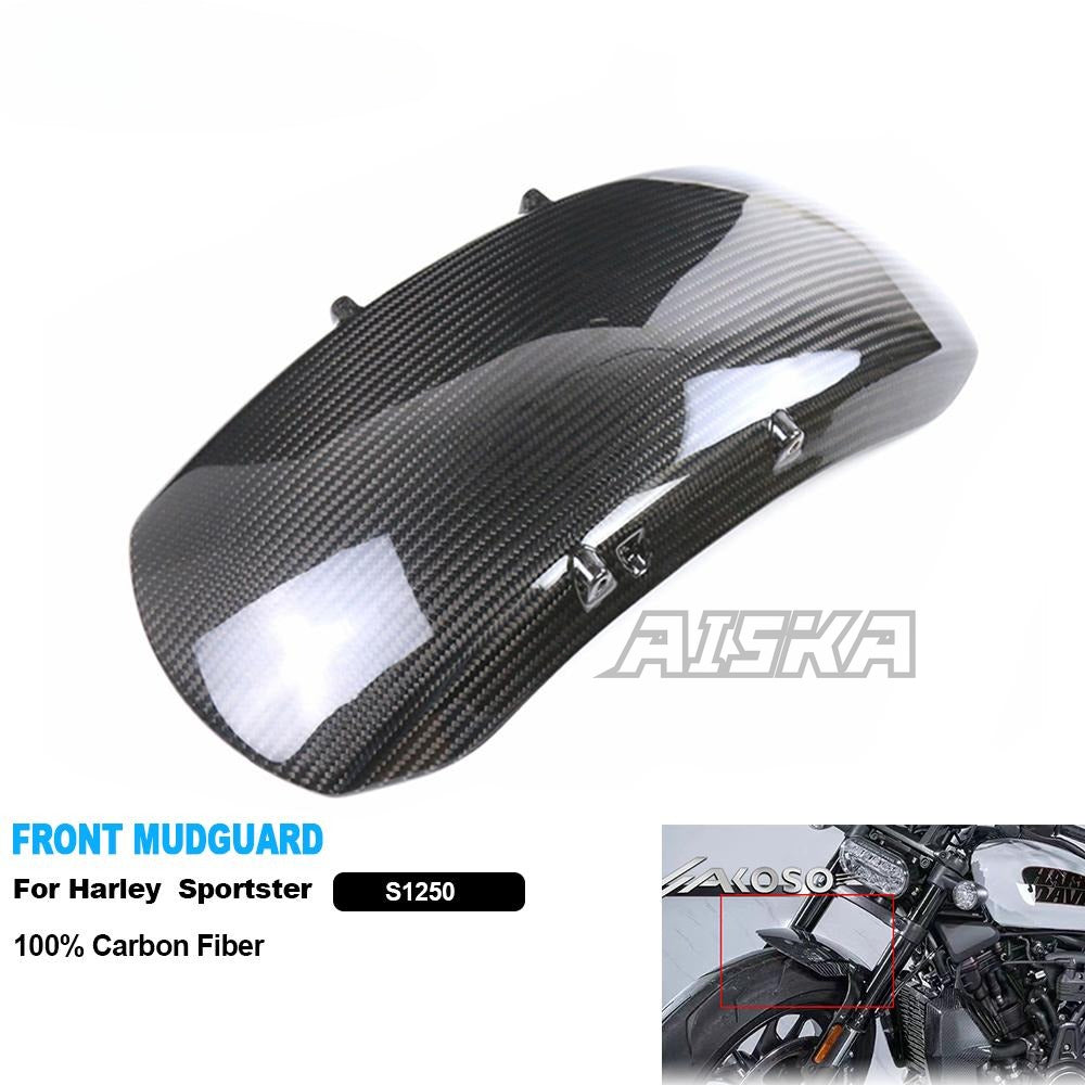 AISKA Sportster S Fender Carbon Fiber Motorcycle Accessories Front Fender Hugger Mudguard for Harley Davidson Sportster S 1250