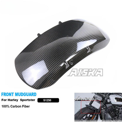 AISKA Sportster S Fender Carbon Fiber Motorcycle Accessories Front Fender Hugger Mudguard for Harley Davidson Sportster S 1250