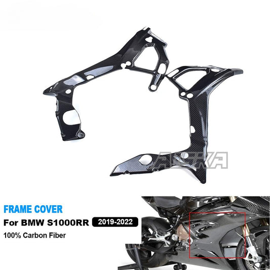 AISKA Twill Weave Glossy 3K 3*3 Motorcycle Carbon Fiber Fairing Guard Protector Frame Cover for BMW S1000RR 2019-2022 M1000RR