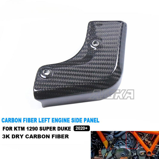 AISKA 1290 Super Duke 3K Dry Carbon Fiber Motorcycle Left Engine Side Panel for KTM 1290 Super Duke R 2020 2021 2022 2023 2024
