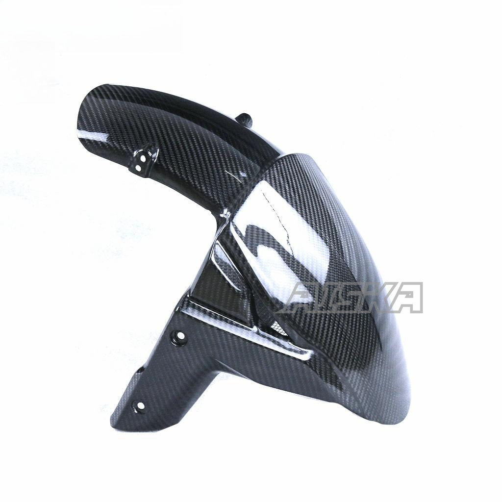 AISKA 3K Dry Carbon Fiber Motorcycle Accessories Front Wheel Fender Hugger Mudguard for Kawasaki ZX10R ZX-10R 2016-2020
