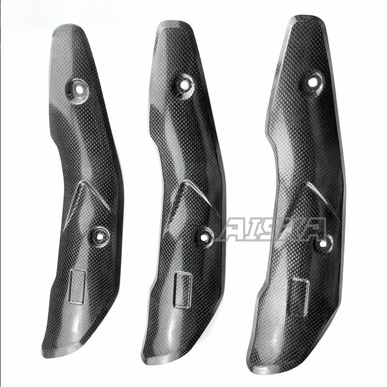 AISKA 3K Dry Carbon Fiber Motorcycle Accessories Exhaust Pipe System Heat Shield Cover for Kawasaki Z900 2017 2018 2019