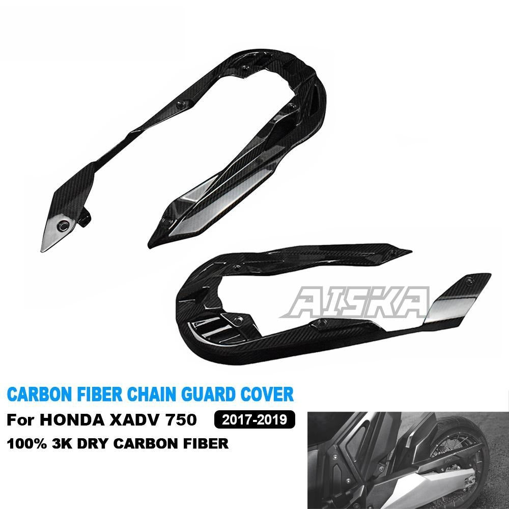 AISKA 3K Full Dry Carbon Fiber Motorcycle Accessories Rear Chain Guard Protector Cover for Honda XADV 750 2017 2018 2019